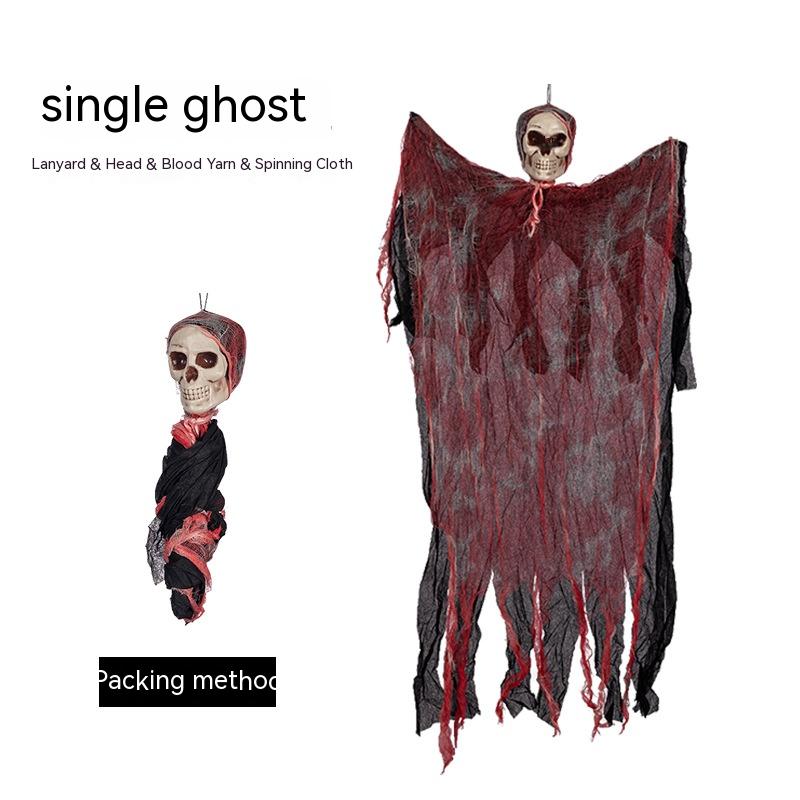 Halloween Hanging Ghost Pendant Dyed Blood Horror Skull Pendants For Halloween Party Patio Lawn Window House Decoration | Halloween Hanging Ghost Pendant | 
 Overview:

1. 【Realistic and Terrifying】 This detailed skull face and wavy ghost clothes creat